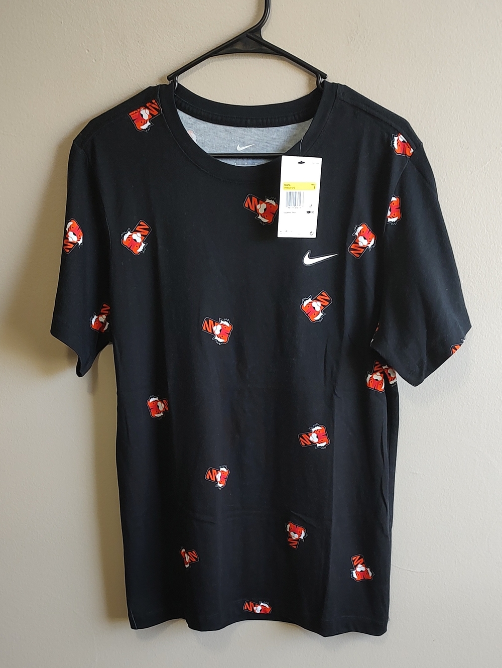 NWT Nike Golf Tiger Woods "Frank" All Over Print Black T-Shirt Men's Size Small